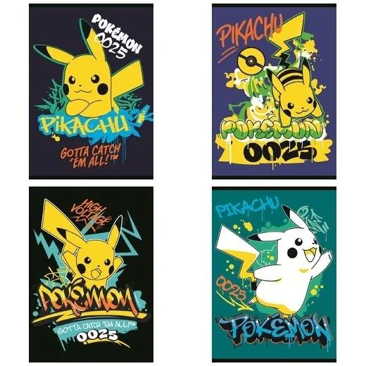 Zeszyt A5 32 kartki linia dwukolorowa. Okładka laminowana 70 g/m2. Pokemon