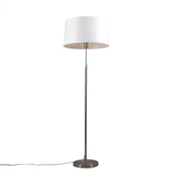 Lampy stojące - QAZQA Lampa podłogowa regulowana stal klosz biały 45cm - Parte - miniaturka - grafika 1