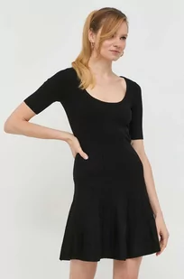Guess sukienka kolor czarny mini rozkloszowana - Sukienki - miniaturka - grafika 1