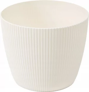 Osłonka doniczki Magnolia 10.5cm kremowa Lamela - Donice - miniaturka - grafika 1