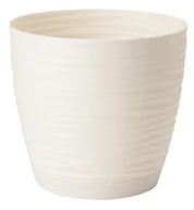 Donice - Doniczka na kwiaty z podstawką 13 cm, kremowa - miniaturka - grafika 1