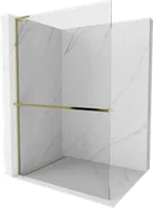 Ścianki i drzwi prysznicowe - Mexen Kioto+ L ścianka prysznicowa z półką Walk-in 90 x 200 cm, transparent, złota - 800-090-123-50-00 - miniaturka - grafika 1