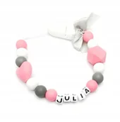 Akcesoria do smoczków - Silikonowa zawieszka do smoczka z imieniem JULIA - miniaturka - grafika 1