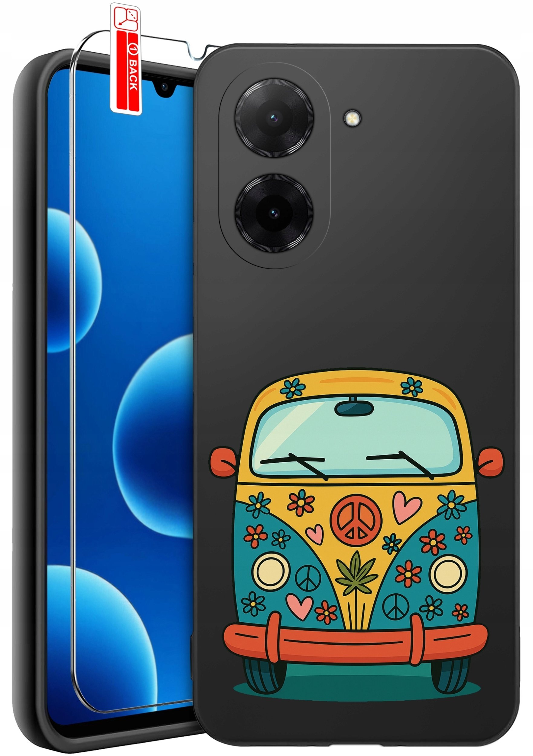 ETUI do Xiaomi Redmi A5 WZORY SILIKONOWE MATT CASE + SZKŁO 9H