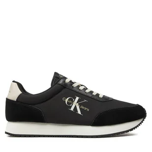 Sneakersy Calvin Klein Jeans Retro Runner Low Mix Mtl YM0YM01032 Czarny - Sneakersy męskie - miniaturka - grafika 1