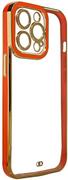 Etui i futerały do telefonów - Fashion Case etui do iPhone 13 żelowy pokrowiec ze złotą ramką czerwony - miniaturka - grafika 1