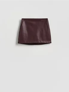Reserved - Spódnico-szorty z imitacji skóry - mahoniowy - Spodenki damskie - miniaturka - grafika 1