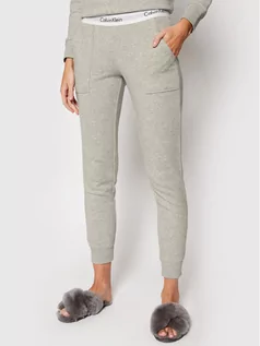 Spodnie sportowe damskie - Calvin Klein Underwear Spodnie dresowe 000QS5716E Szary Straight Leg - grafika 1