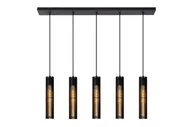 Lampy sufitowe - Lucide Lionel 73406/05/30 lampa wisząca zwis 5x40W E27 czarny - miniaturka - grafika 1