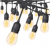 Lampy ogrodowe - Girlanda Ogrodowa Zewnętrzna Łańcuch Świetlny 15m + 15x Żarówka Led E27 - miniaturka - grafika 1