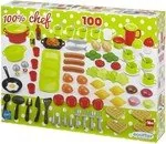 Zabawy w naśladowanie dorosłych - Ecoiffier 100% chef Duży zestaw akcesoriów spożywczych 100 elementów - miniaturka - grafika 1