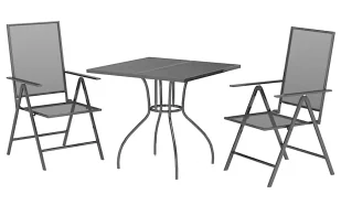 Antracytowy zestaw mebli ogrodowych E8-A12 - Meble ogrodowe - miniaturka - grafika 1