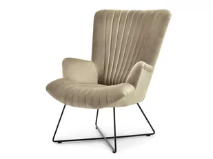 Wygodny Fotel Do Salonu Z Przeszyciami Lanza Piaskowy&Nbsp; - Fotele - miniaturka - grafika 1