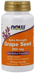 NOW FOODS NOW Extra Strength Grape Seed 250mg 90vegcaps - Serce i układ krążenia - miniaturka - grafika 2
