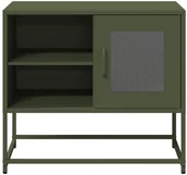 Szafki RTV - vidaXL Szafka pod telewizor, oliwkowa, 68x39x60,5 cm, stalowa - miniaturka - grafika 1