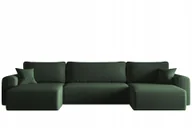 Narożniki - Sofa w kształcie U Capri narożnik tkanina Poso ciemnozielony - miniaturka - grafika 1