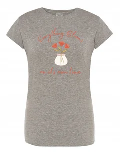 T-Shirt damski fajny nadruk KWIATY KWIATKI r.XXL - Koszulki i topy damskie - miniaturka - grafika 1