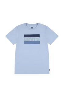 Koszulki dla chłopców - Levi's t-shirt bawełniany dziecięcy kolor niebieski z nadrukiem - grafika 1