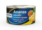 Konfitury, marmolady, powidła - Helcom Ananas kawałki w lekkim syropie 227g - miniaturka - grafika 1