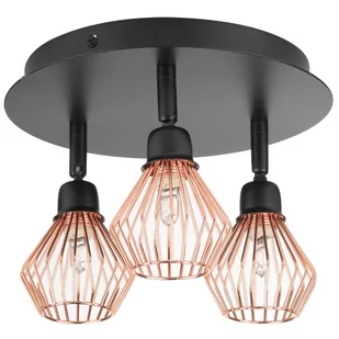 Beliani Lampa sufitowa czarna/miedziana VOLGA M - Lampy sufitowe - miniaturka - grafika 1