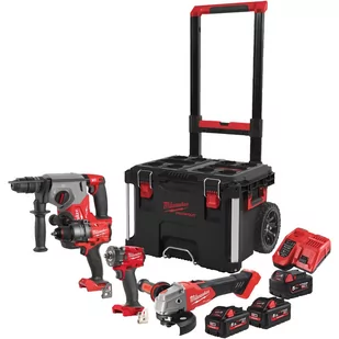 MILWAUKEE ZESTAW NARZĘDZI POWERPACK M18FPP4C-555T 4933492525 - Zestawy elektronarzędzi - miniaturka - grafika 1
