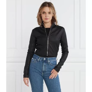 CALVIN KLEIN JEANS Bluza COATED MILANO | Regular Fit - Bluzy damskie - miniaturka - grafika 1