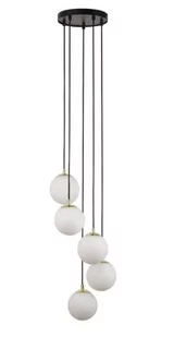 Kaskadowa lampa wisząca Piano 33659 Sigma kule balls białe czarne mosiądz - Lampy sufitowe - miniaturka - grafika 1