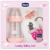 Butelki dla niemowląt - Chicco ZESTAW DLA NOWORODKA GIRL Butelka antykolkowa Perfect5 + smoczek mini soft + tasiemka TOW011084 - miniaturka - grafika 1