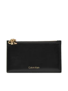Calvin Klein Etui na karty kredytowe Ck Zip Cardcase 6Cc LV04F1076G Czarny - Portfele - miniaturka - grafika 1