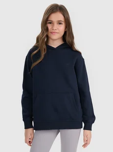 4F Bluza dresowa nierozpinana z kapturem dziewczęca - granatowa 122 (6-7 lat) - Bluzy dla dziewczynek 4F Bluza dresowa nierozpinana z kapturem dziewczęca - granatowa 122 (6-7 lat) - Bluzy dla dziewczynek - miniaturka - grafika 1