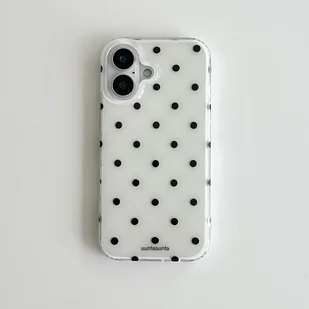 TEMU Urocze czarno-białe etui na telefon w kropki, pasujące do różnych modeli for iphone, w tym 17 Pro Max, 16, 15, 14 Plus, 13, 12 i 11, ze stylowym - Etui i futerały do telefonów - miniaturka - grafika 1