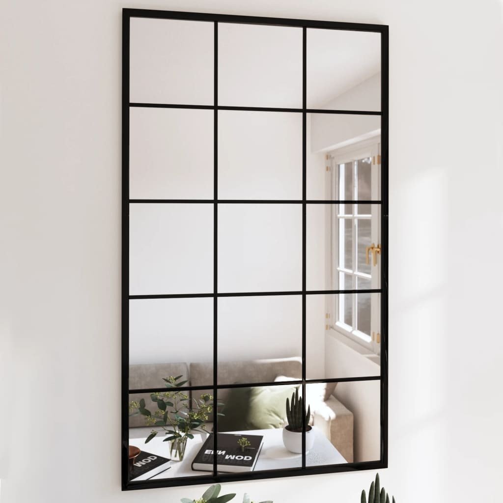 vidaXL Lustro ścienne 4 szt. czarne 100x60 cm metalowe - Lustro ścienne - Lustro - Lustro do przedpokoju - Lustro kwadratowe