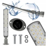 Lampy ogrodowe - Lampa Uliczna Latarnia LED Przemysłowa Hermetyczna 100W Szara 10000lm 5000K - miniaturka - grafika 1
