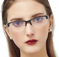 Okulary korekcyjne, oprawki, szkła - Okulary korekcyjne kujonki eleganckie minusy -4 - miniaturka - grafika 1