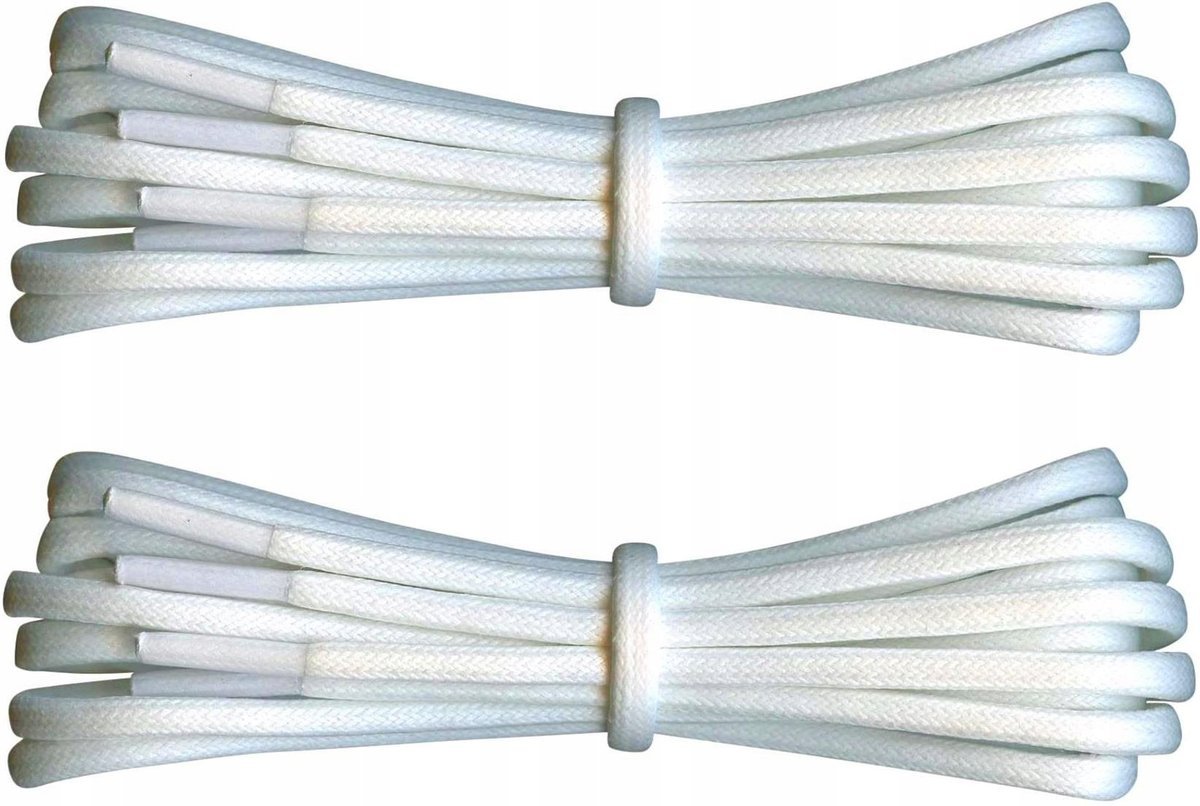 WOSKOWANE Sznurówki BIAŁE Sznurowadła 160 cm GRUBE 0,5 Okrągłe 5 mm G16-01