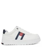 Buty dla chłopców - Tommy Hilfiger Sneakersy Flag Low Cut Velcro Sneaker T3X9-33859-1355 M Biały - miniaturka - grafika 1