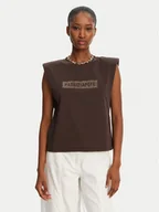 Koszulki i topy damskie - Patrizia Pepe T-Shirt 2M4423/J274-B825 Brązowy Regular Fit - miniaturka - grafika 1