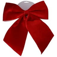 Ozdoby bożonarodzeniowe - Kokarda dekoracyjna welurowa czerwony 28 x 34 cm - miniaturka - grafika 1