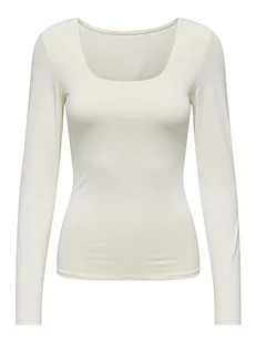 ONLY Onlea L/S Deep Neck Top JRS koszulka z długim rękawem, Cloud Dancer, L - Koszulki i topy damskie - miniaturka - grafika 1