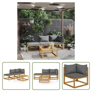 The Living Store 4-cz. zestaw wypoczynkowy do ogrodu - poduszki - drewno akacjowe - Sofa Ogrodowa I Stół - Meble ogrodowe The Living Store 4-cz. zestaw wypoczynkowy do ogrodu - poduszki - drewno akacjowe - Sofa Ogrodowa I Stół - Meble ogrodowe - miniaturka - grafika 1