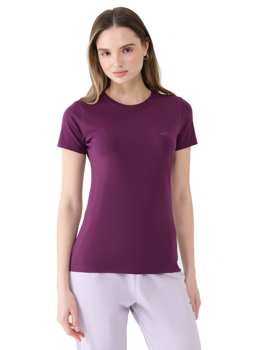 Damska koszulka bawełniana 4F TSHF2351 50S fioletowy M
