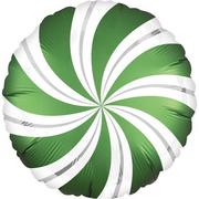 Balony i akcesoria - Balon foliowy, cukierek, 45 cm, zielono-biały, 1 sztuka - miniaturka - grafika 1