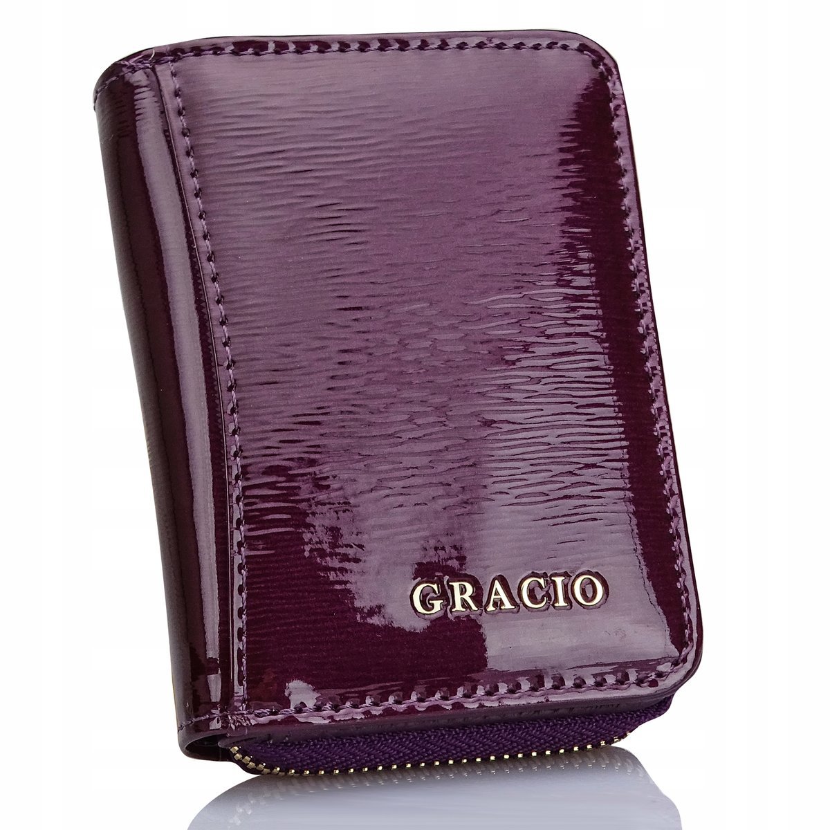 Elegancki Portfel Damski Modny Lakierowany Design na Prezent GRACIO