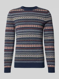 Sweter z dzianiny z mieszanki wełny z okrągłym dekoltem - Swetry męskie Sweter z dzianiny z mieszanki wełny z okrągłym dekoltem - Swetry męskie - miniaturka - grafika 1