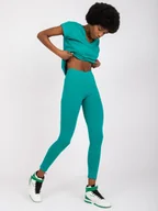 Legginsy - Ciemnozielone legginsy damskie na co dzień Brigitte-XL - miniaturka - grafika 1