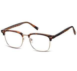 Oprawki korekcyjne zerówki okulary półramki 886E panterkowo-złote - Okulary korekcyjne, oprawki, szkła - miniaturka - grafika 1