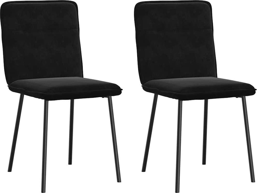 Krzesła stołowe, 2 szt., czarne, obite aksamitem