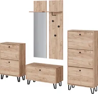 Szafki łazienkowe - Lustro ścienne ViccoSiri, zestaw z szafkami, ławką i szafkami na buty, dąb Goldkraft - miniaturka - grafika 1