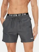 Kąpielówki męskie - Calvin Klein Swimwear Szorty kąpielowe LV00N61015 Szary ciemny Regular Fit - miniaturka - grafika 1