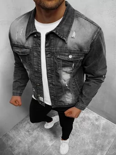 KURTKA MĘSKA JEANSOWA CZARNA OZONEE NB/MJ500N - Ozonee - Kurtki męskie KURTKA MĘSKA JEANSOWA CZARNA OZONEE NB/MJ500N - Ozonee - Kurtki męskie - miniaturka - grafika 1